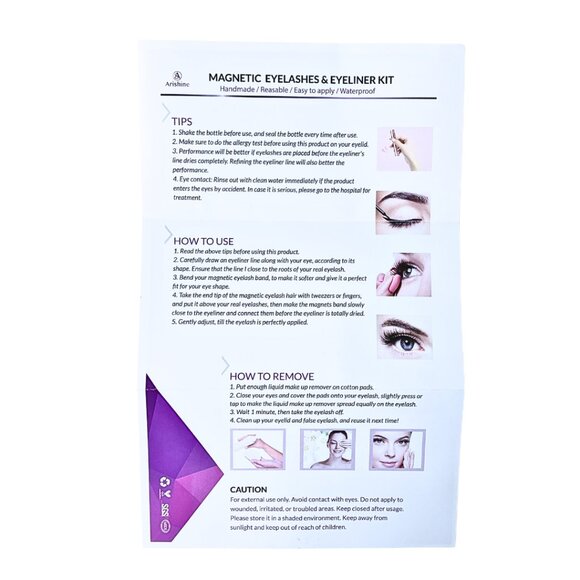 Brand New Sealed In Box •.Magnetic Eyelashes Kit • Arishine - Picture 7 of 7